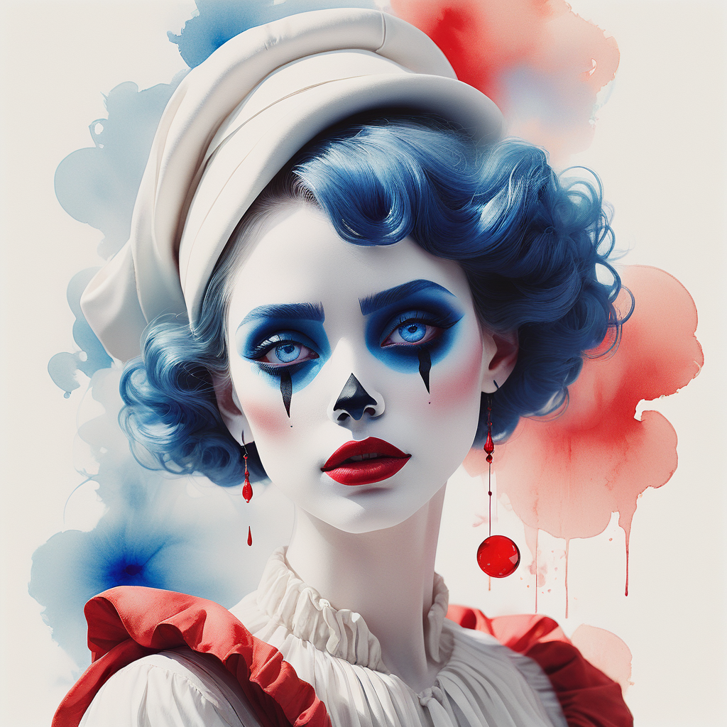 一个女人皮埃罗人工智能艺术丨Öskar Design Öskar-11