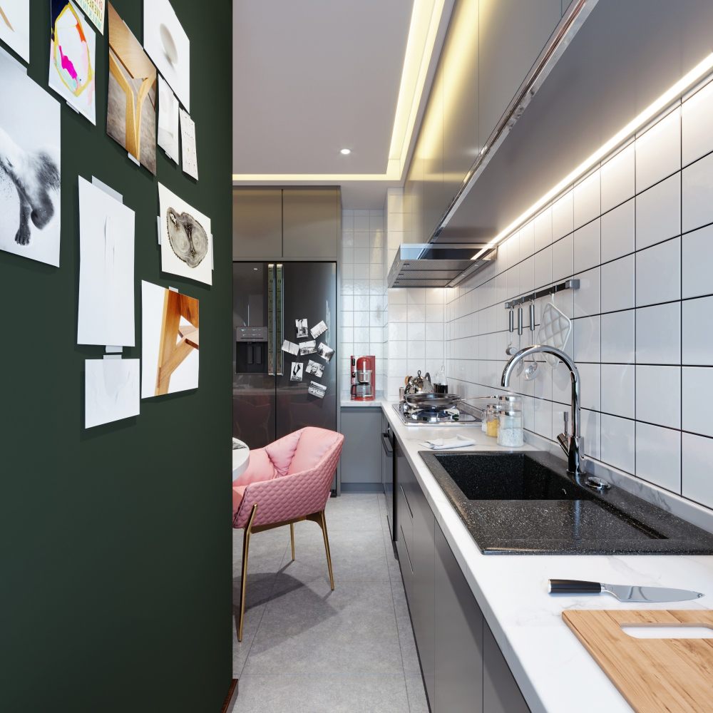 现代单身公寓表现 空间 室内设计-0