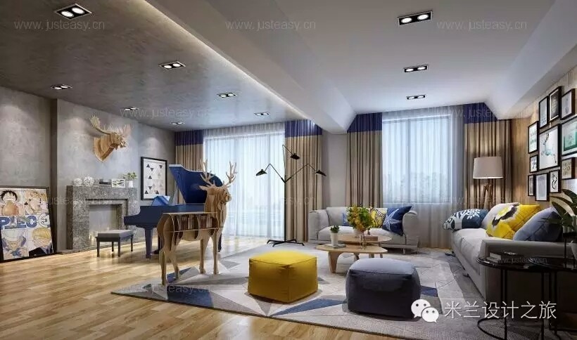 简约灰色调现代客厅设计案例-15