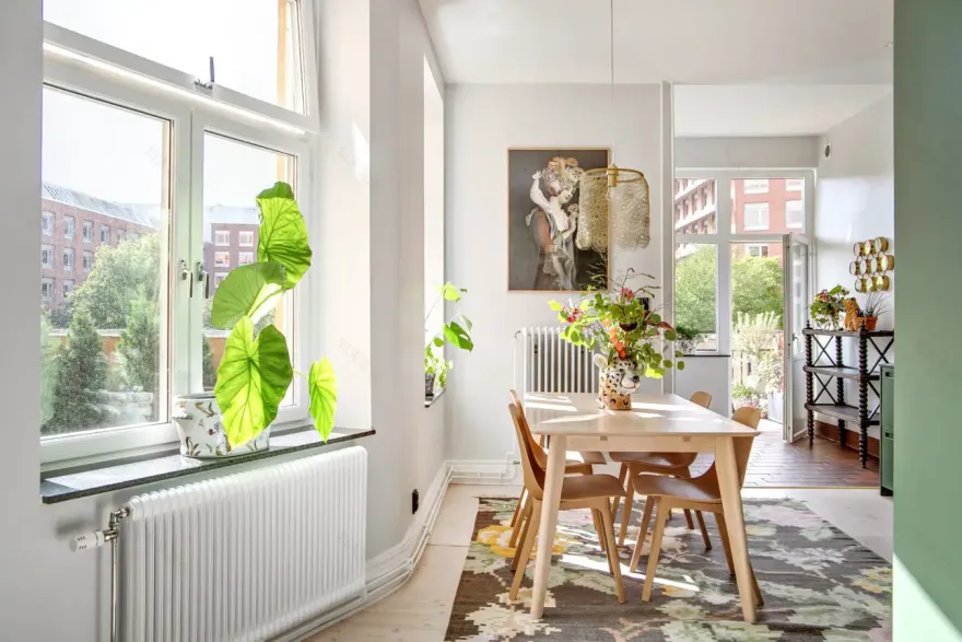 瑞典清新绿调公寓设计,色彩点缀的完美示范-4