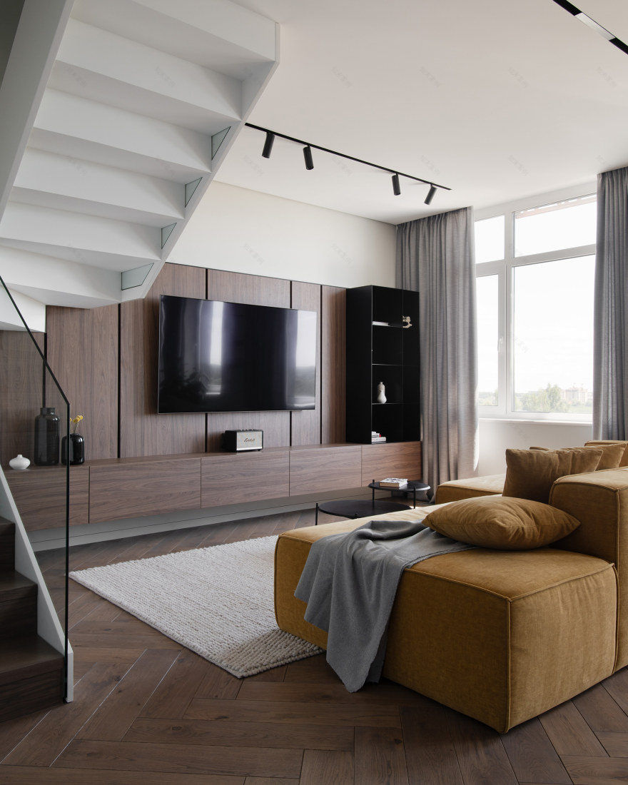 现代两层公寓室内设计丨乌克兰基辅-12