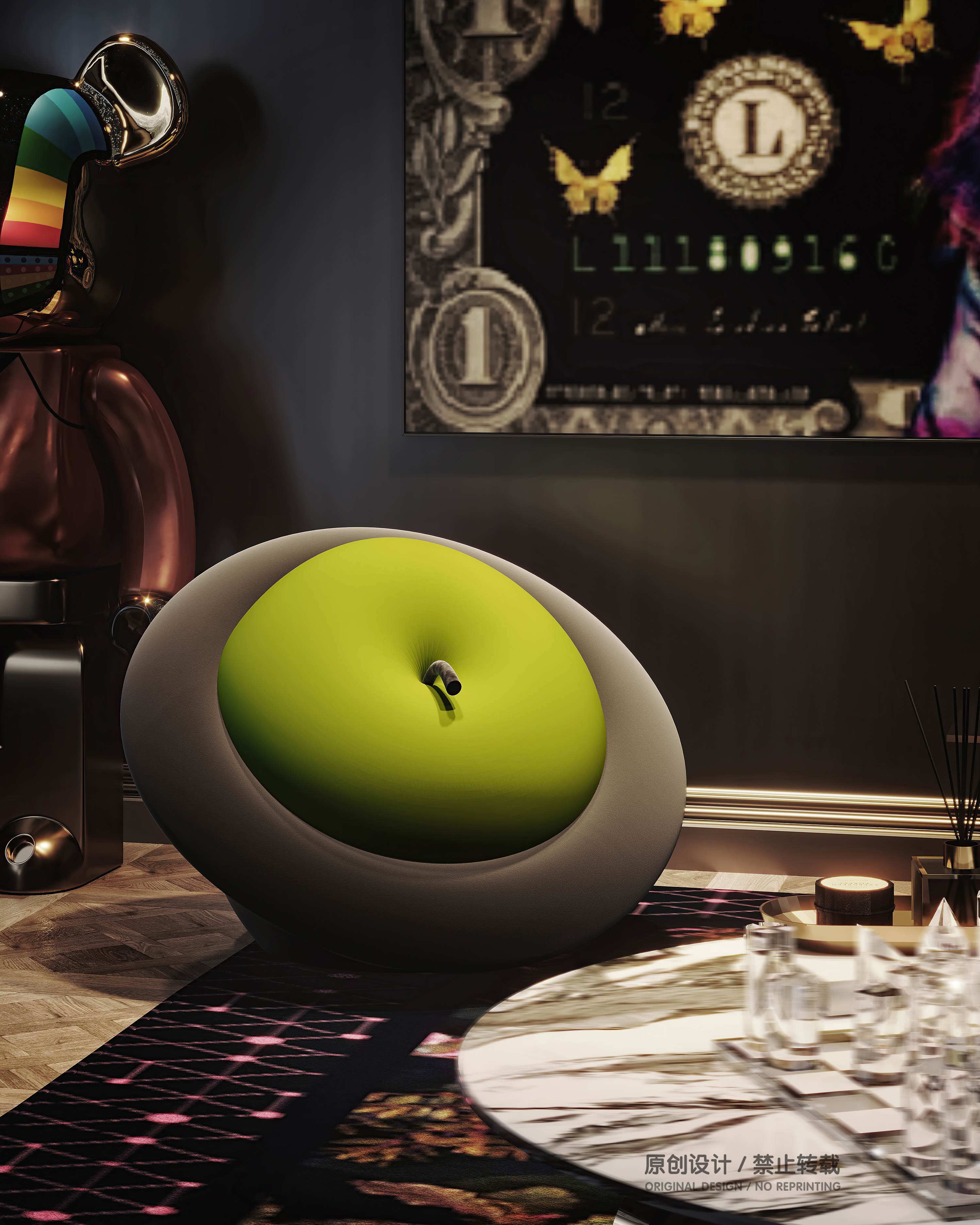 法式空间效果图表现丨魔方空间设计-12