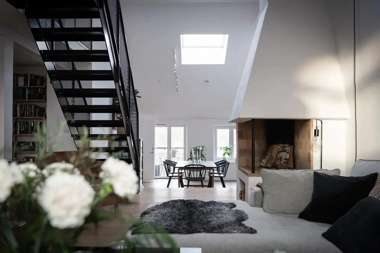 瑞典哥德堡绿色社区的现代家庭复式公寓-5