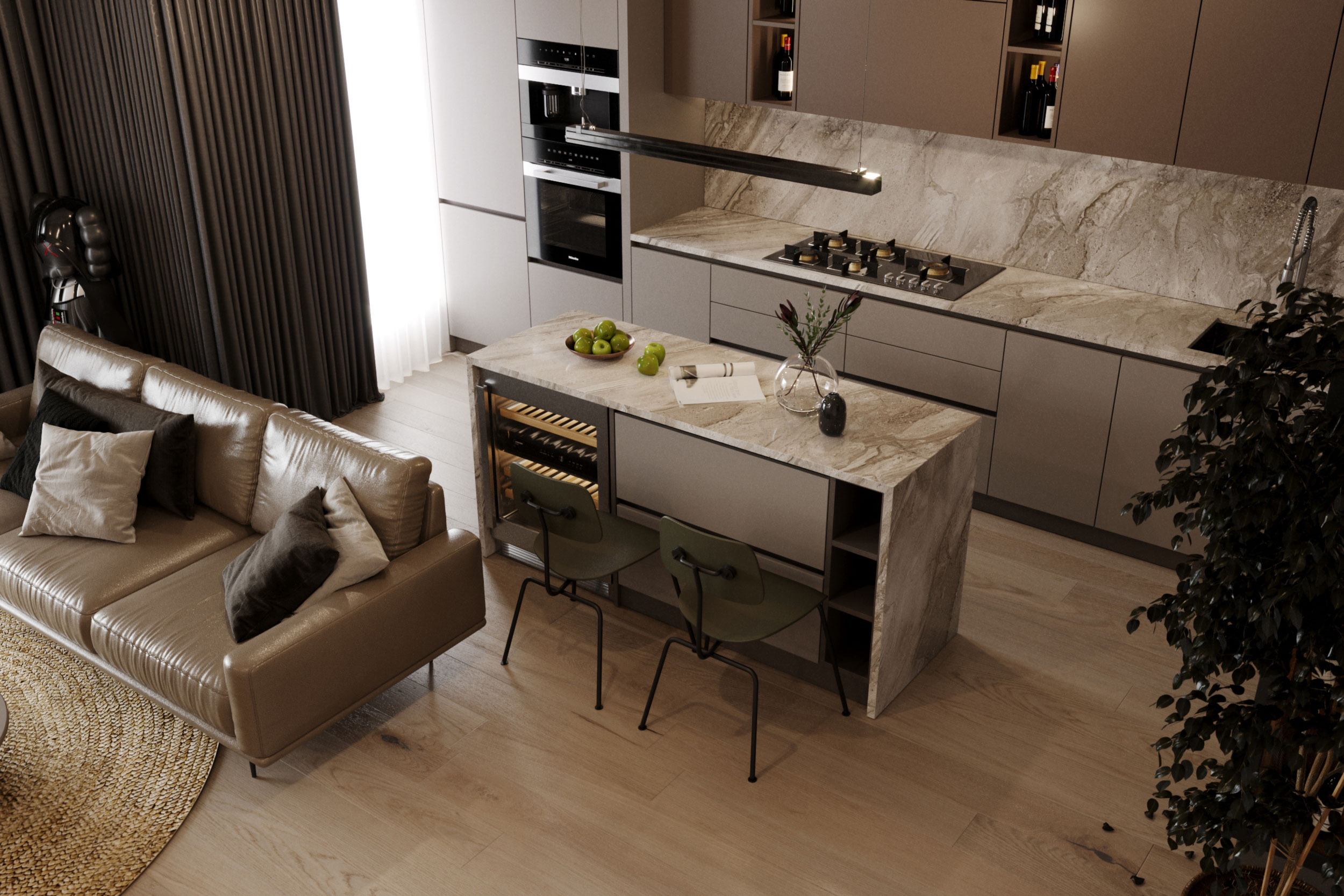 Kitchen open to living room-3