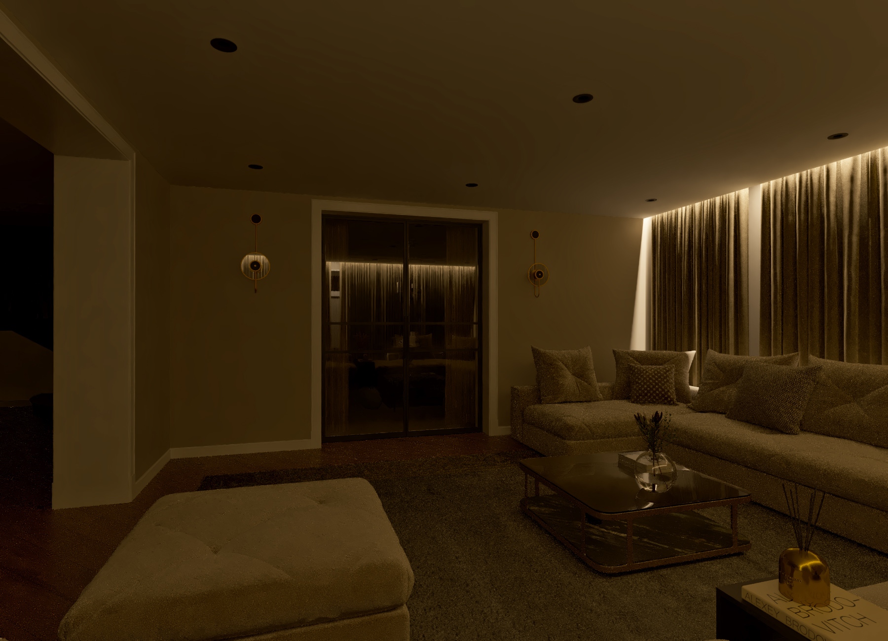 Basement floor design with two dressing rooms-14