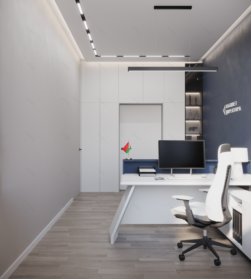 政府机构设计项目(办公室空间室内设计与3D可视化)-19