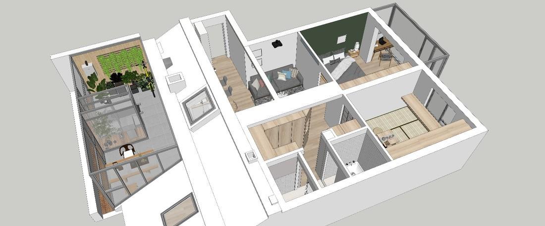 90平米顶层小三居大改造-12