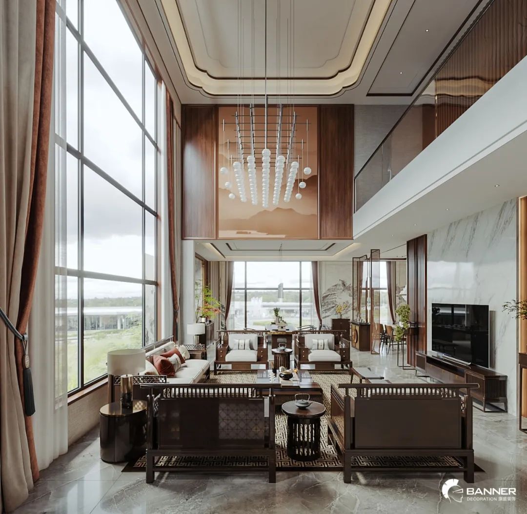 新中式别墅空间的诗意与优雅丨赵振庭-19