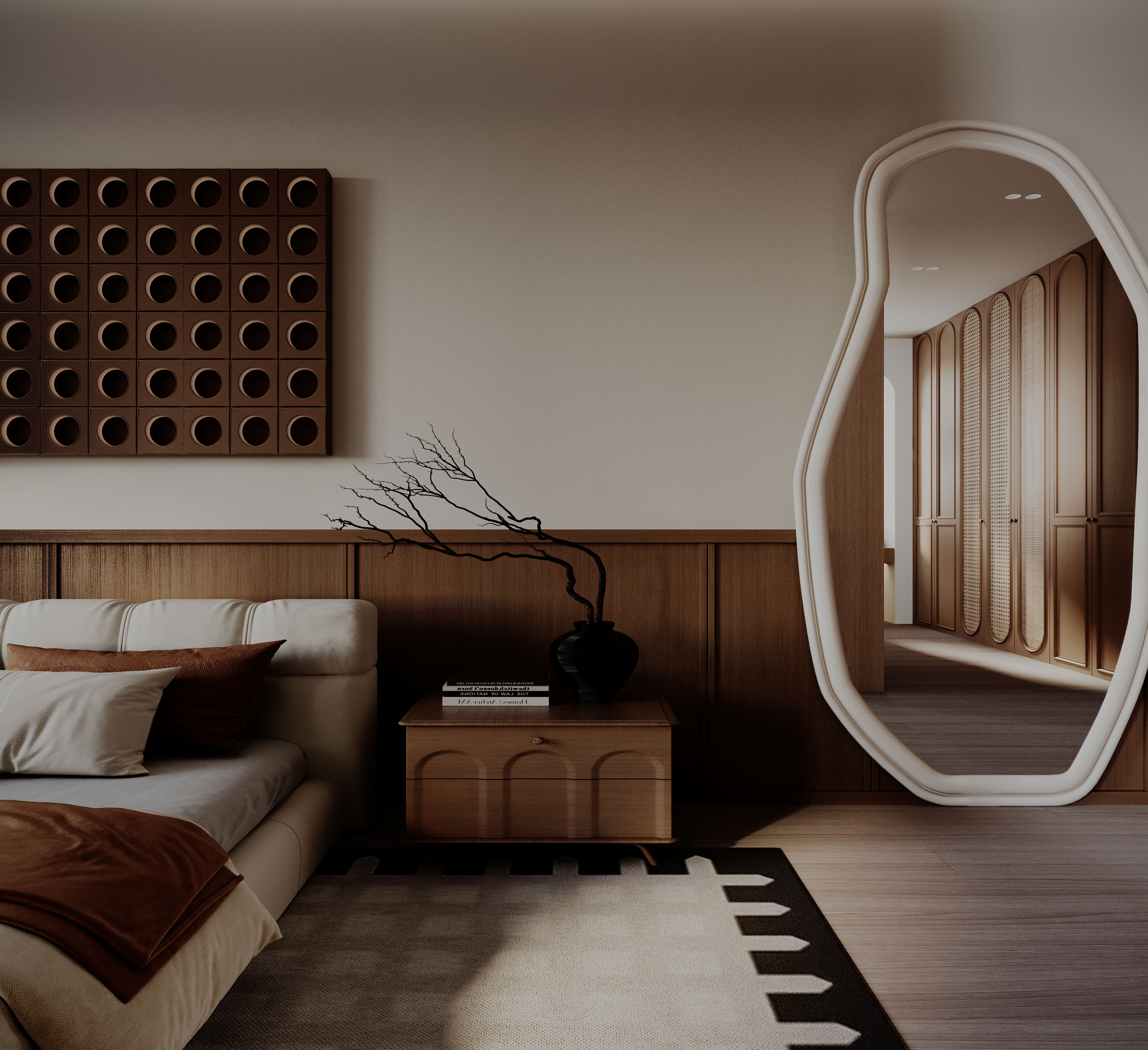 Japandi Master bedroom in Ksa-1