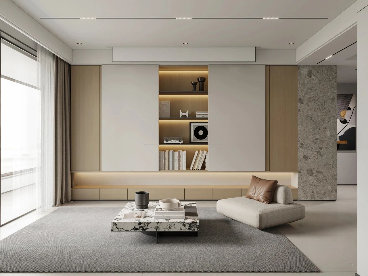 悬浮式电视背景墙设计-83