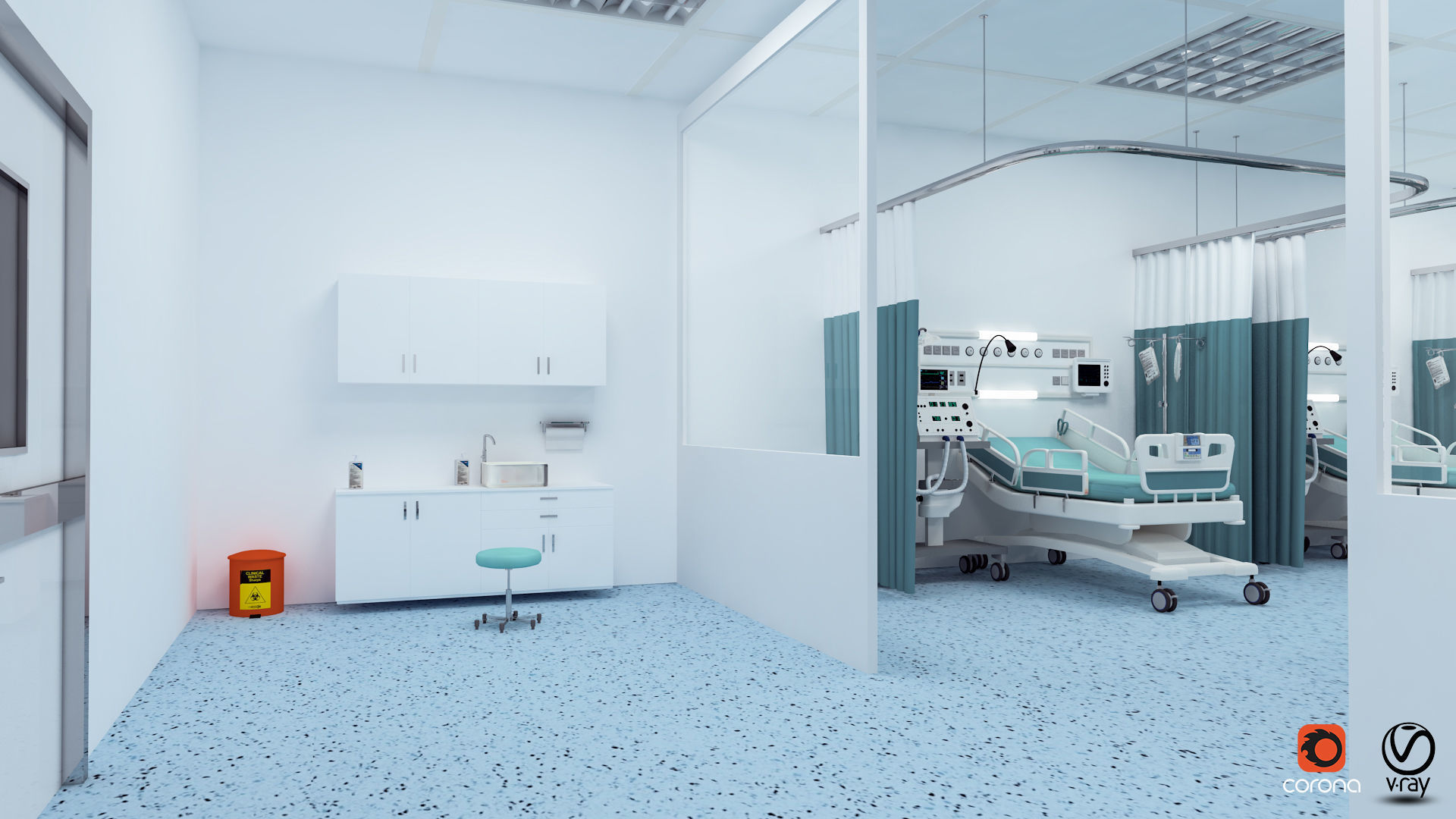Medical Patient Room 3D model-3