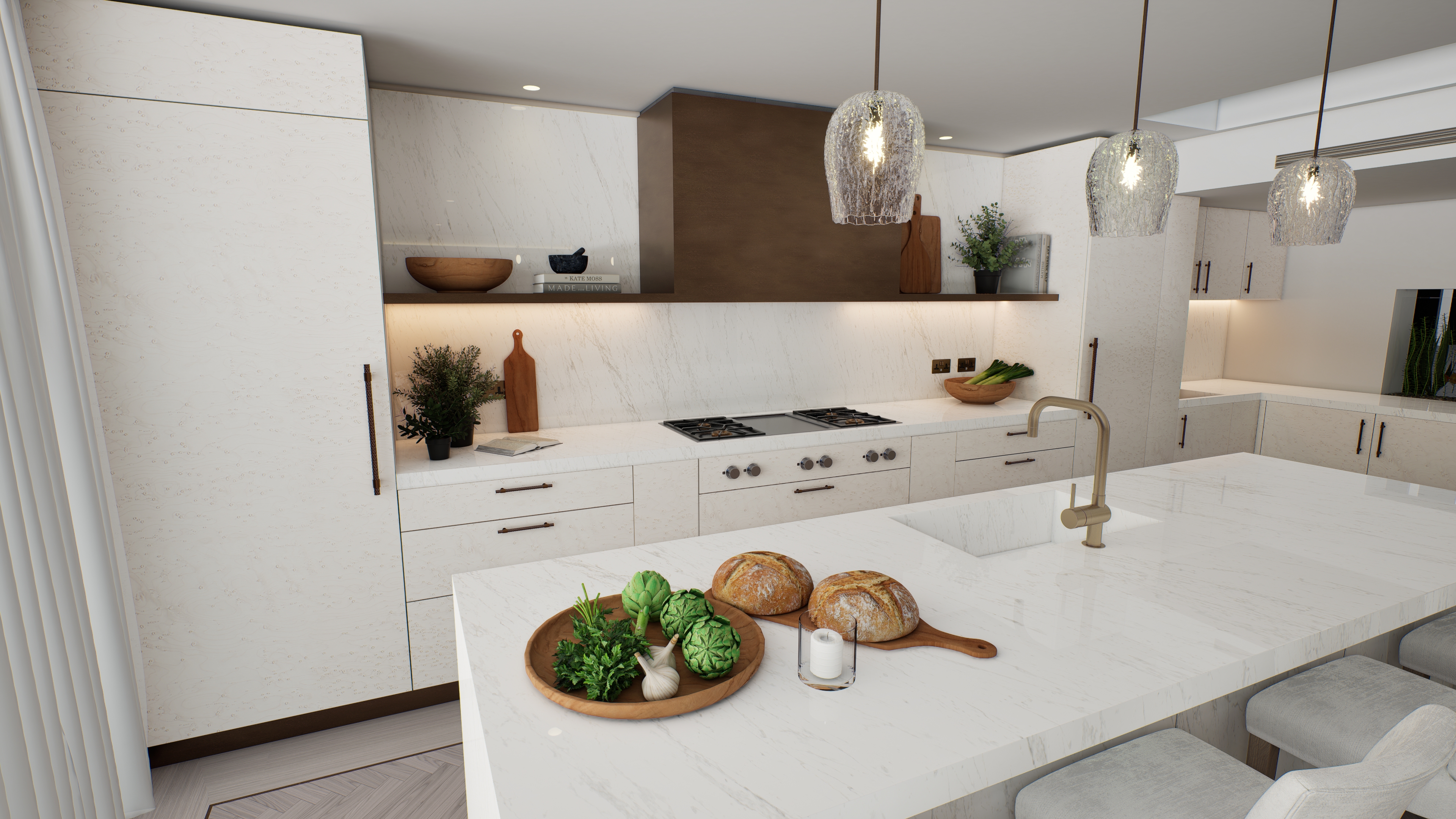 Kitchen & Living Area Visualization — Richmond, UK-21