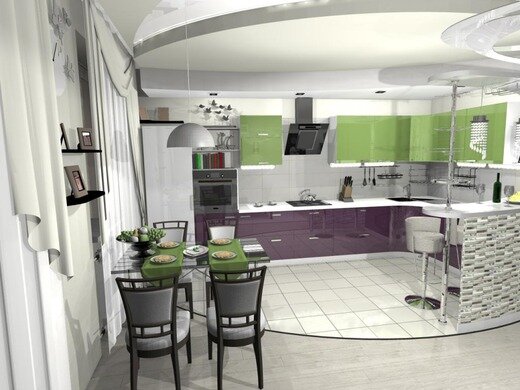 30平米厨房与客厅合并空间设计-14