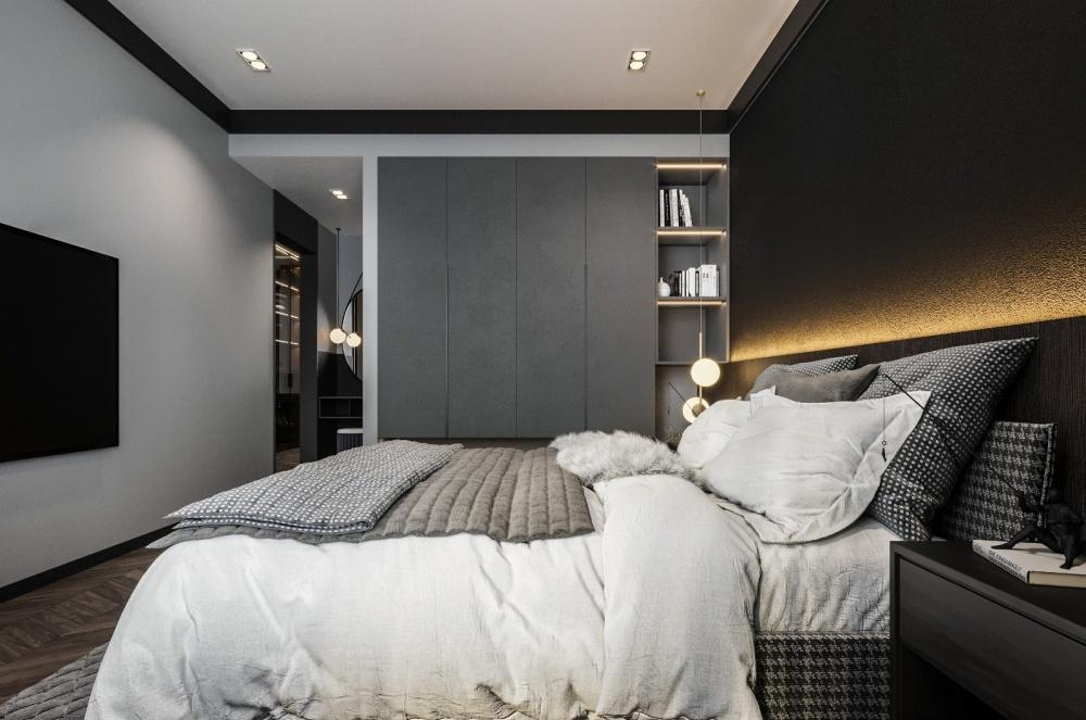 BLACK·后现代轻奢家居,灰色调与橙色系的惊艳碰撞-19