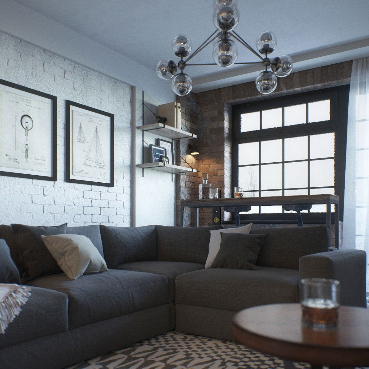 3D 渲染助力小户型公寓变身豪宅丨Jenya Lykasova-7