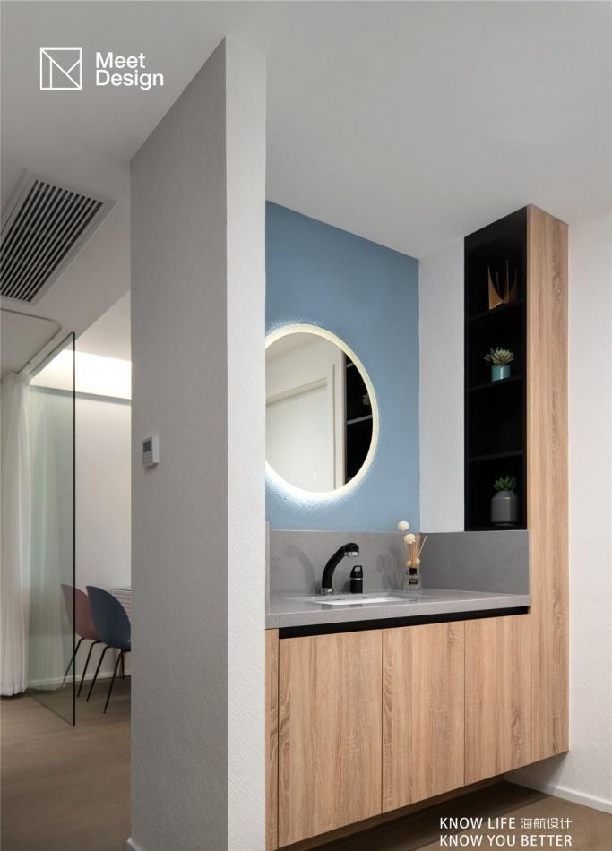 学区房变清新北欧居,蓝色元素打造个性空间-18