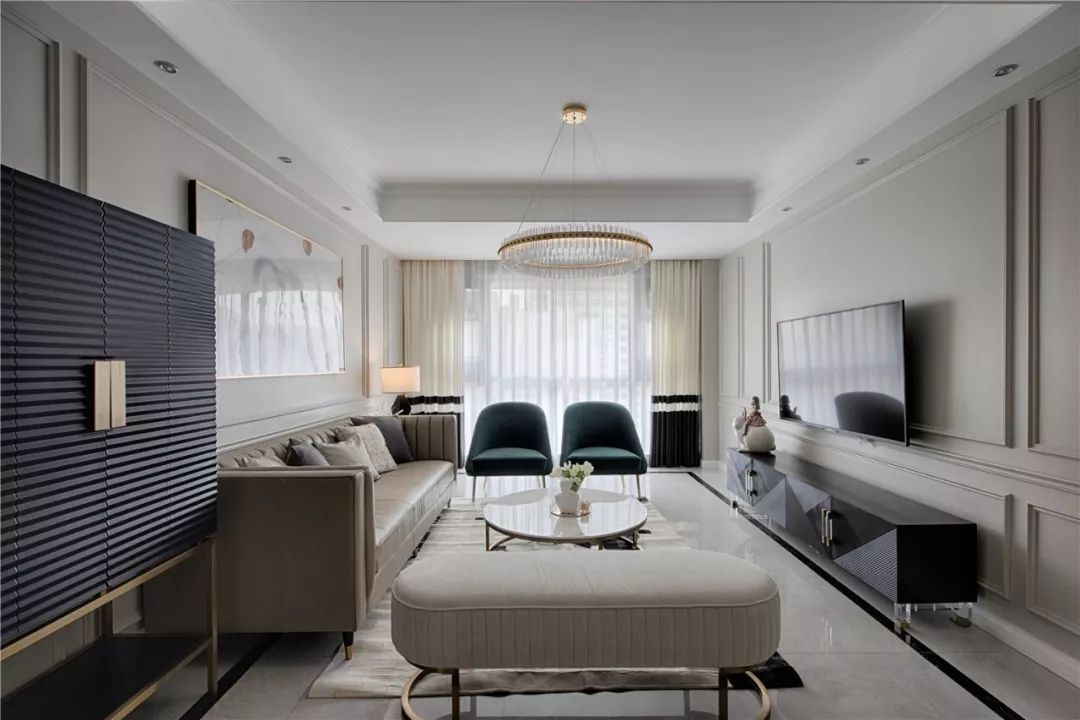 温馨灰色系家居设计,浪漫法式吊灯点亮生活-0