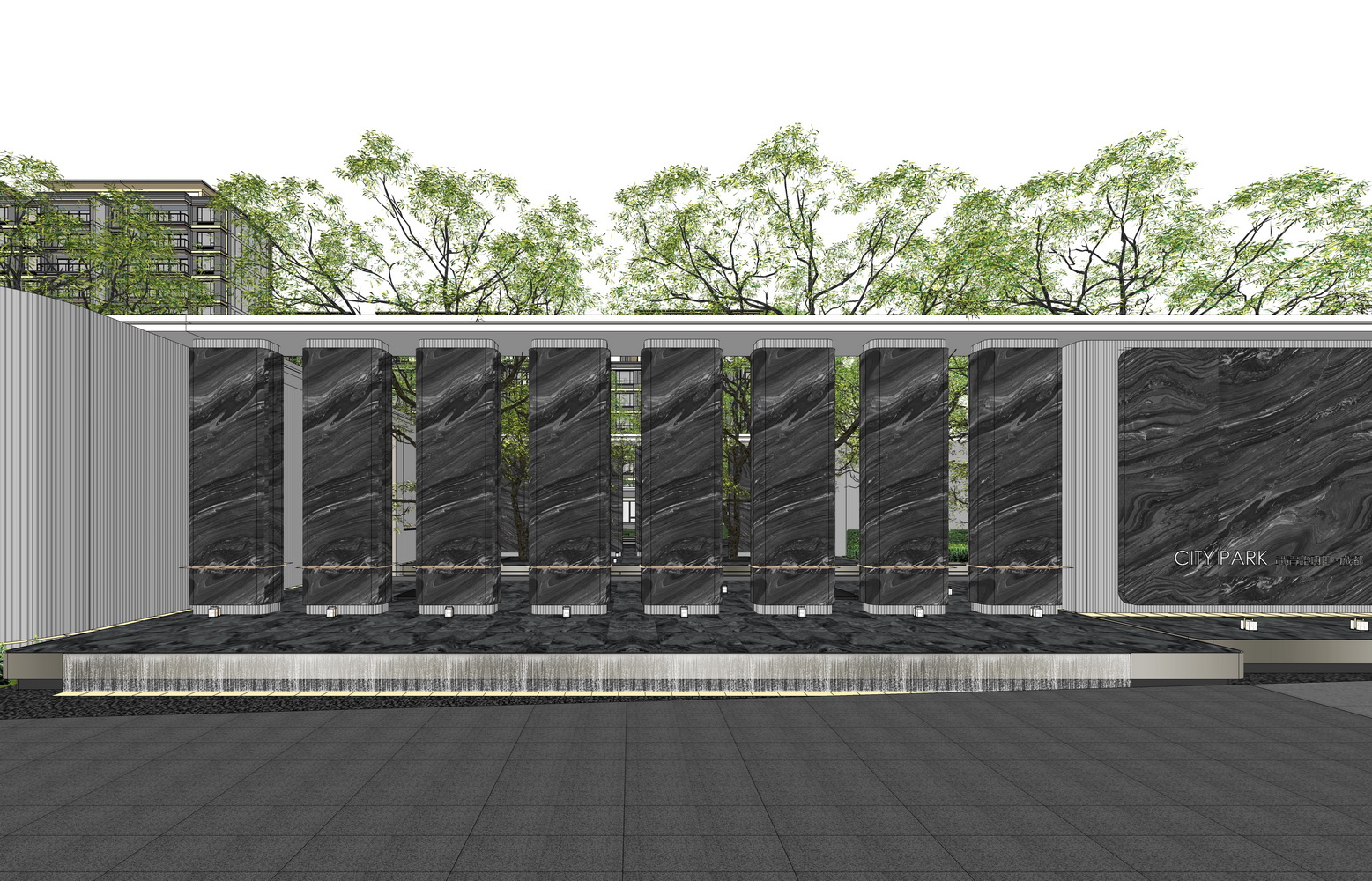 成都铁建武青路示范区景观SU模型-3