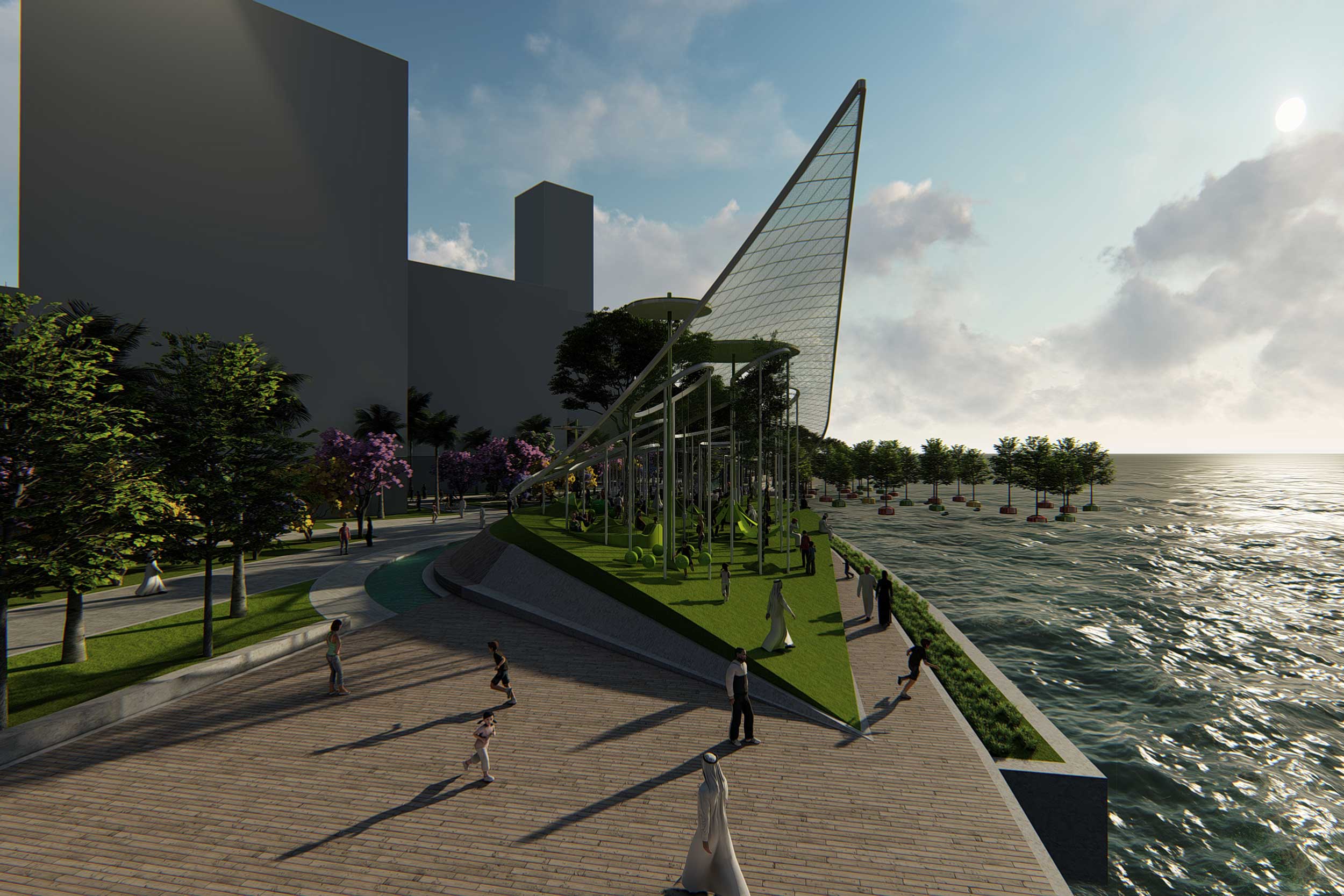 迪拜“漏叶”步行海滨长廊-7