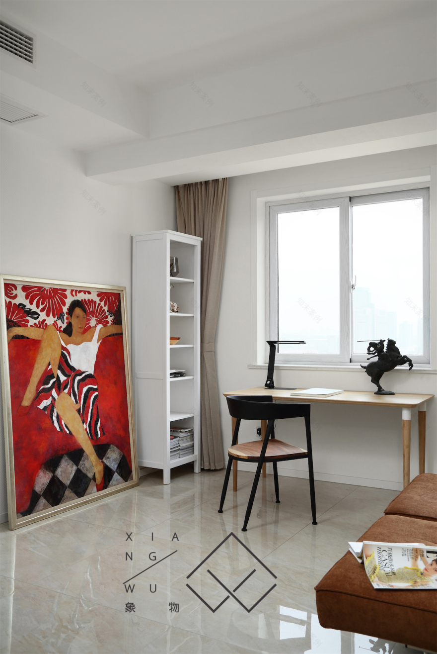 南京华侨大厦混搭风公寓设计,中国红点亮大空间-19