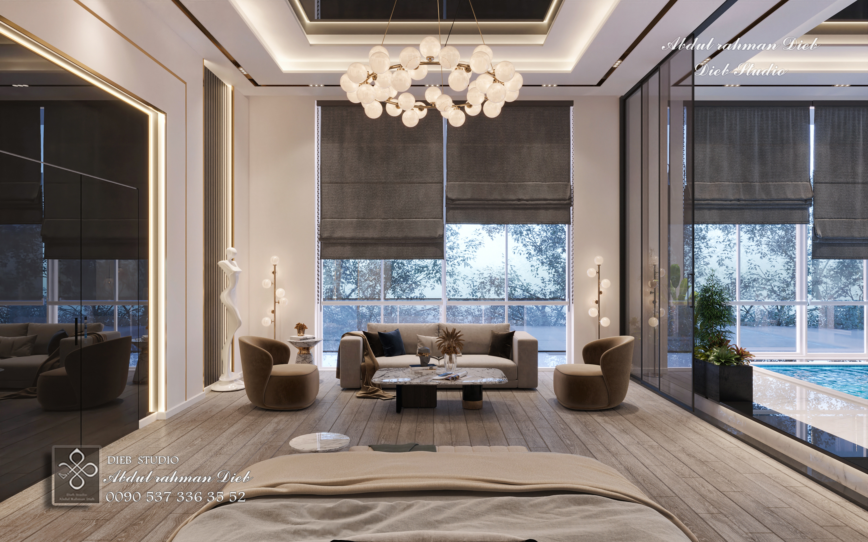 豪华卧室套房设计丨ABDULRAHMAN DIEB-8