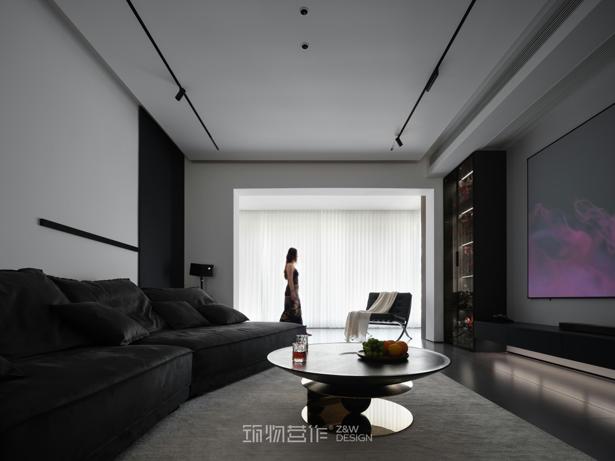 筑物营作实景|180㎡暗调极简婚房设计-22