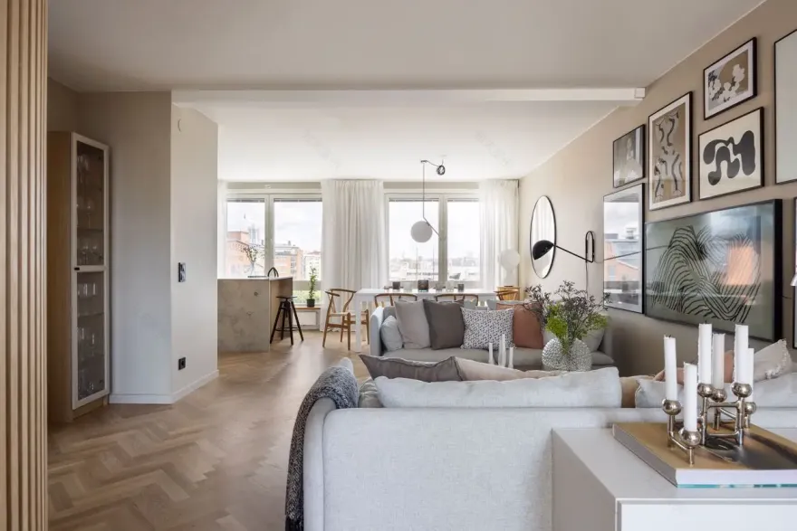 曲线美学 | 瑞典木质条纹墙的装饰魅力-8