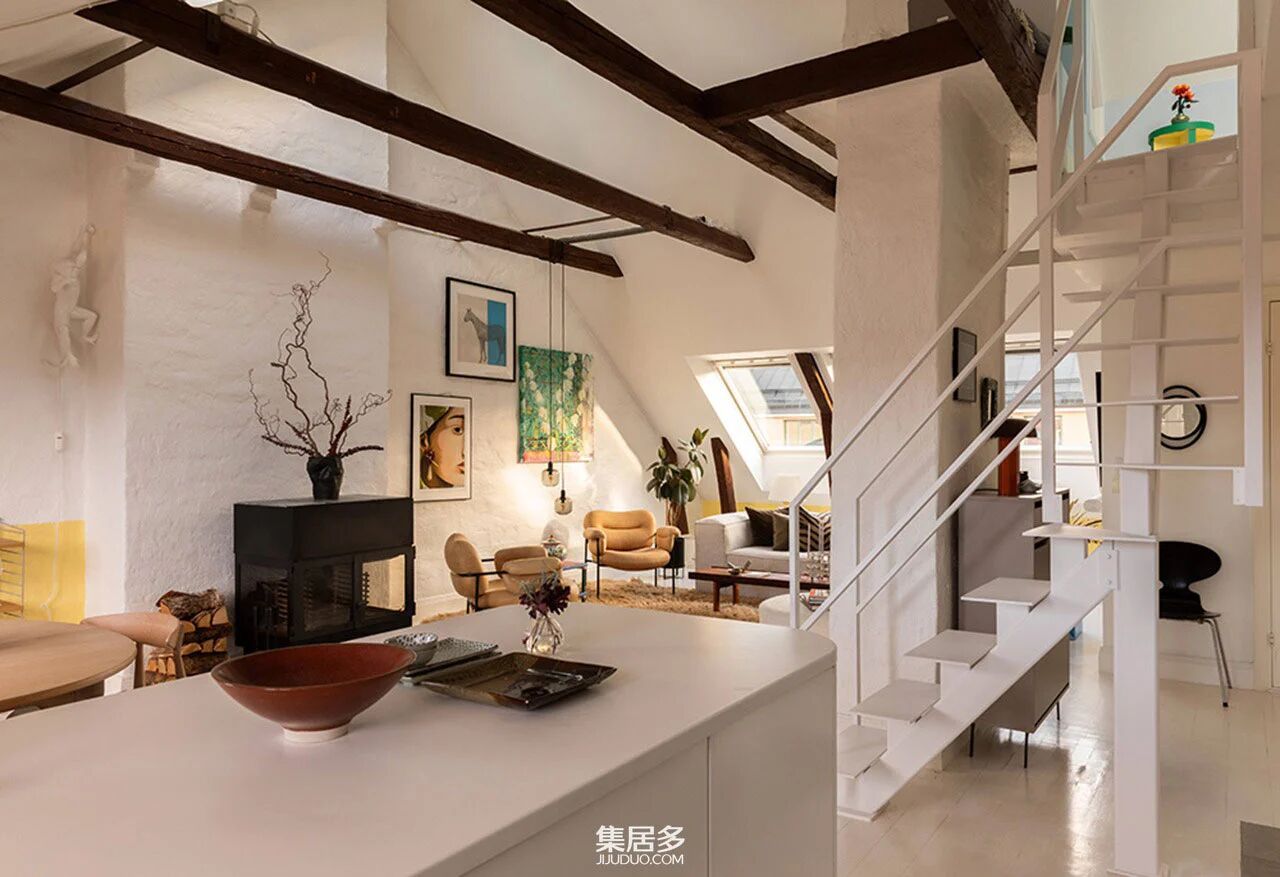 卡尔松的空中乐园:斯德哥尔摩一座洒满光的阁楼公寓丨瑞典斯德哥尔摩-7