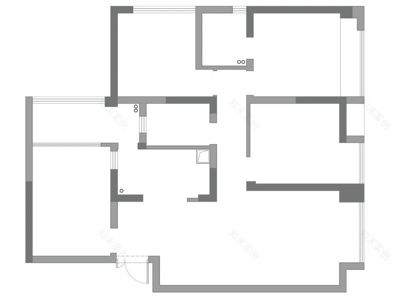 108㎡四居改两居设计丨中国成都丨成都宏福樘设计-4