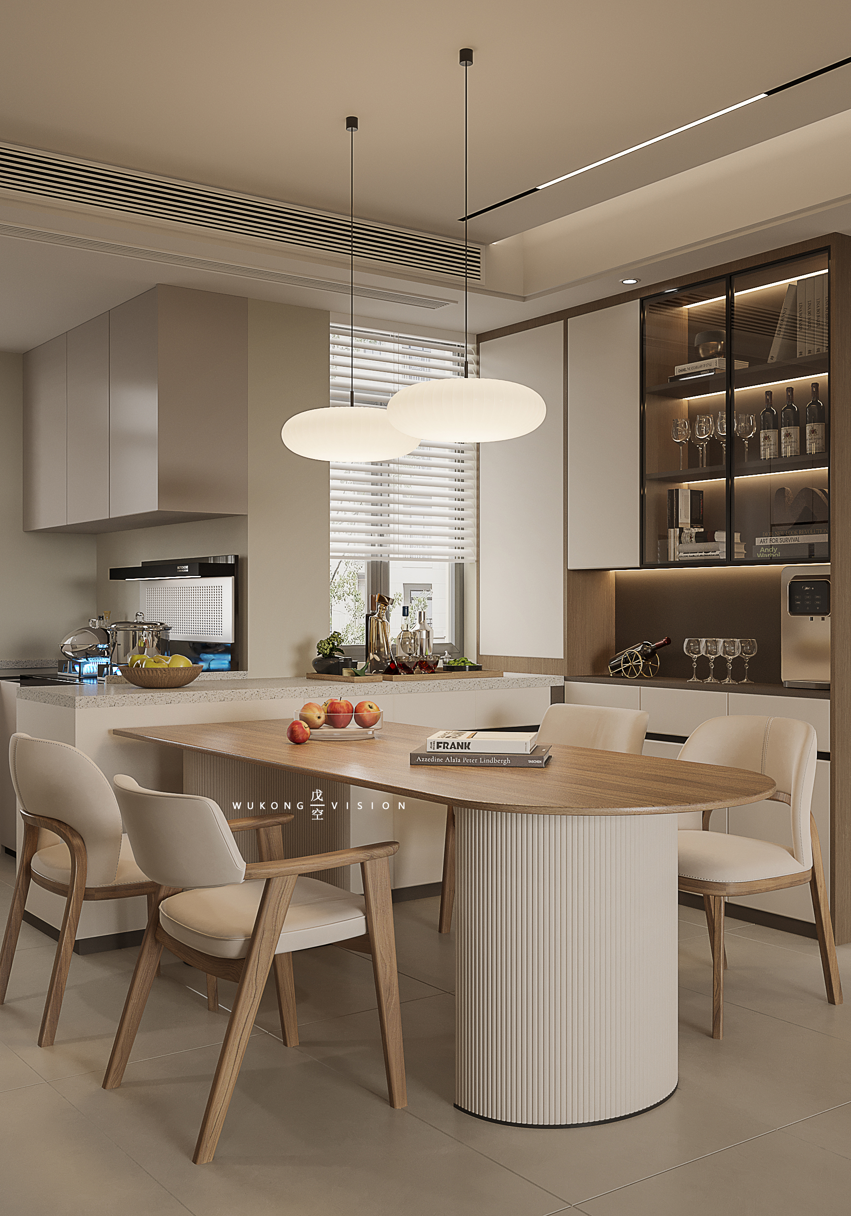 现代奶油风一戊空效果图-0