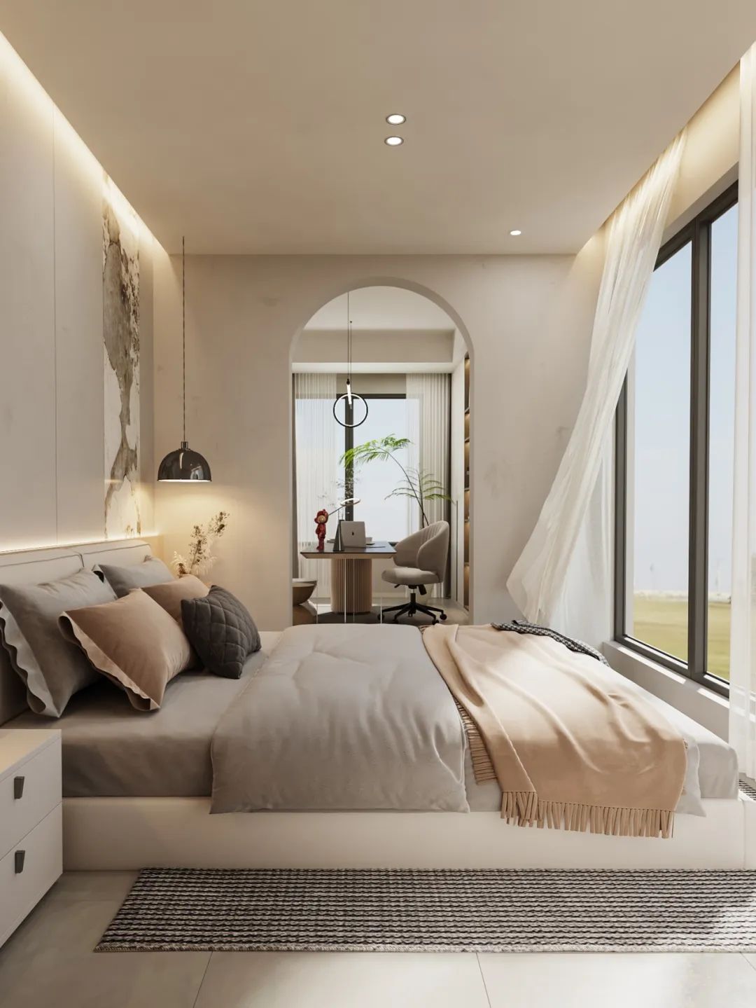 治愈奶油风·峰上名宅-13