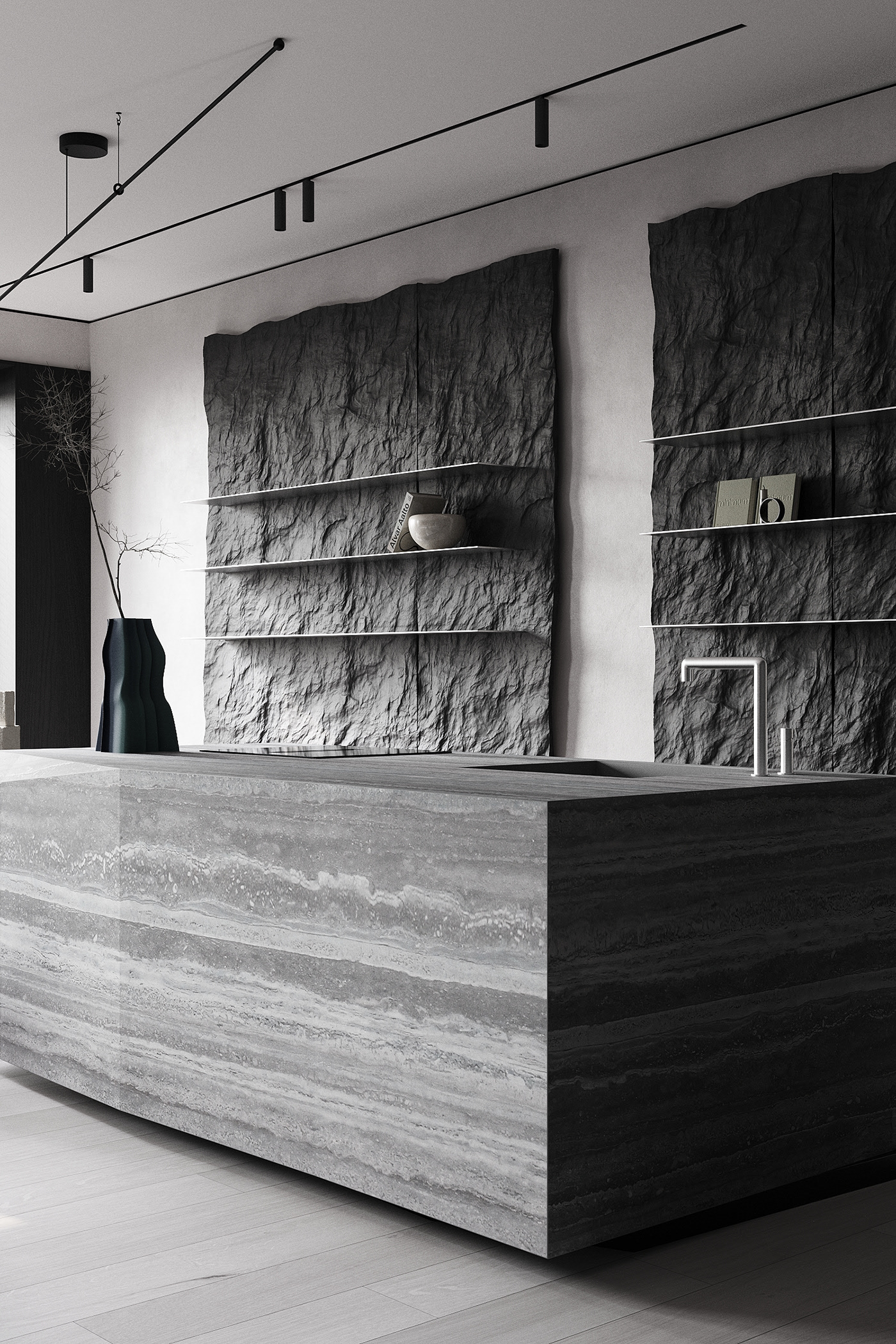 黑灰调子，极致简约空间！-4