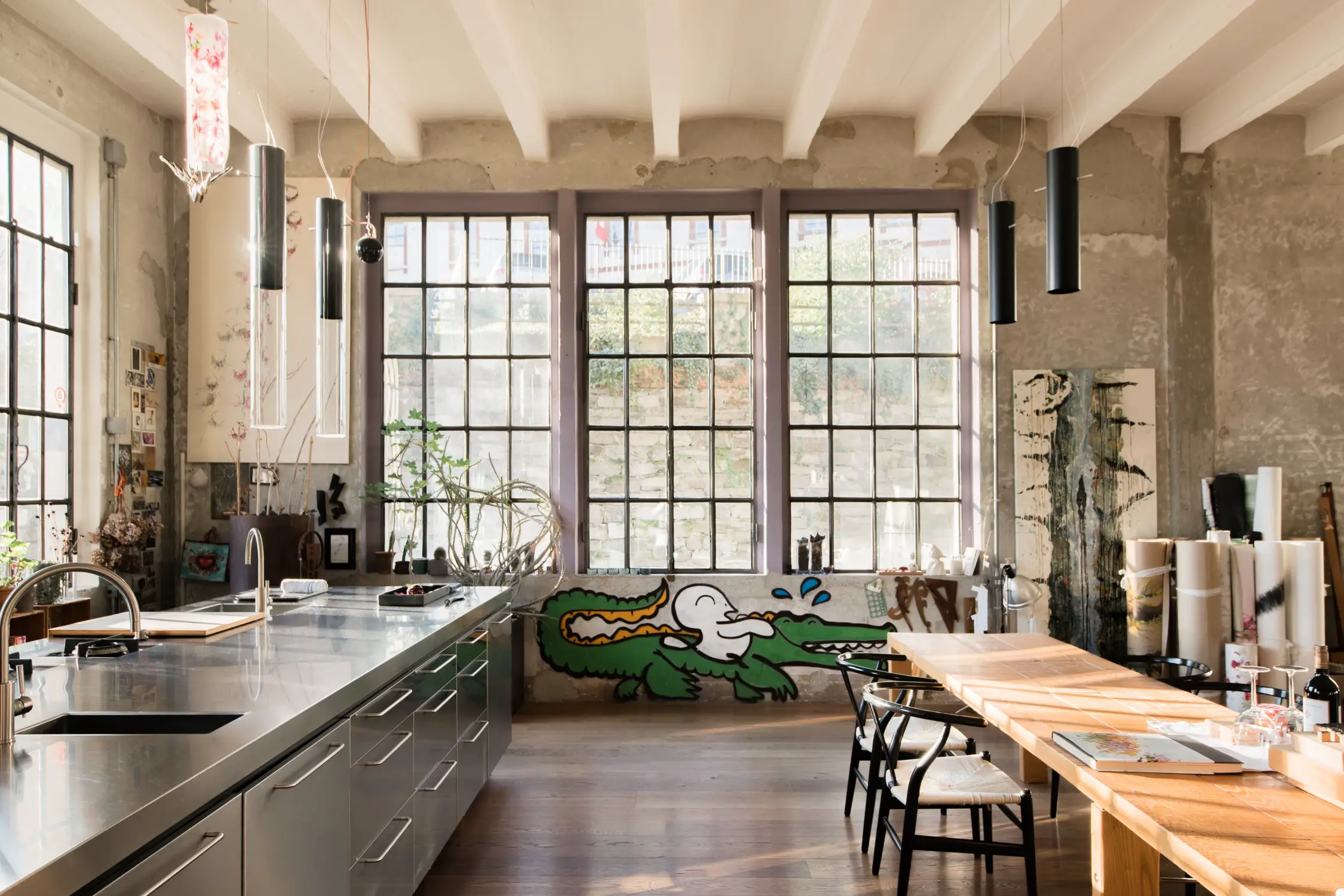 意式工业风 | 艺术家工作室般的 Loft 设计-2