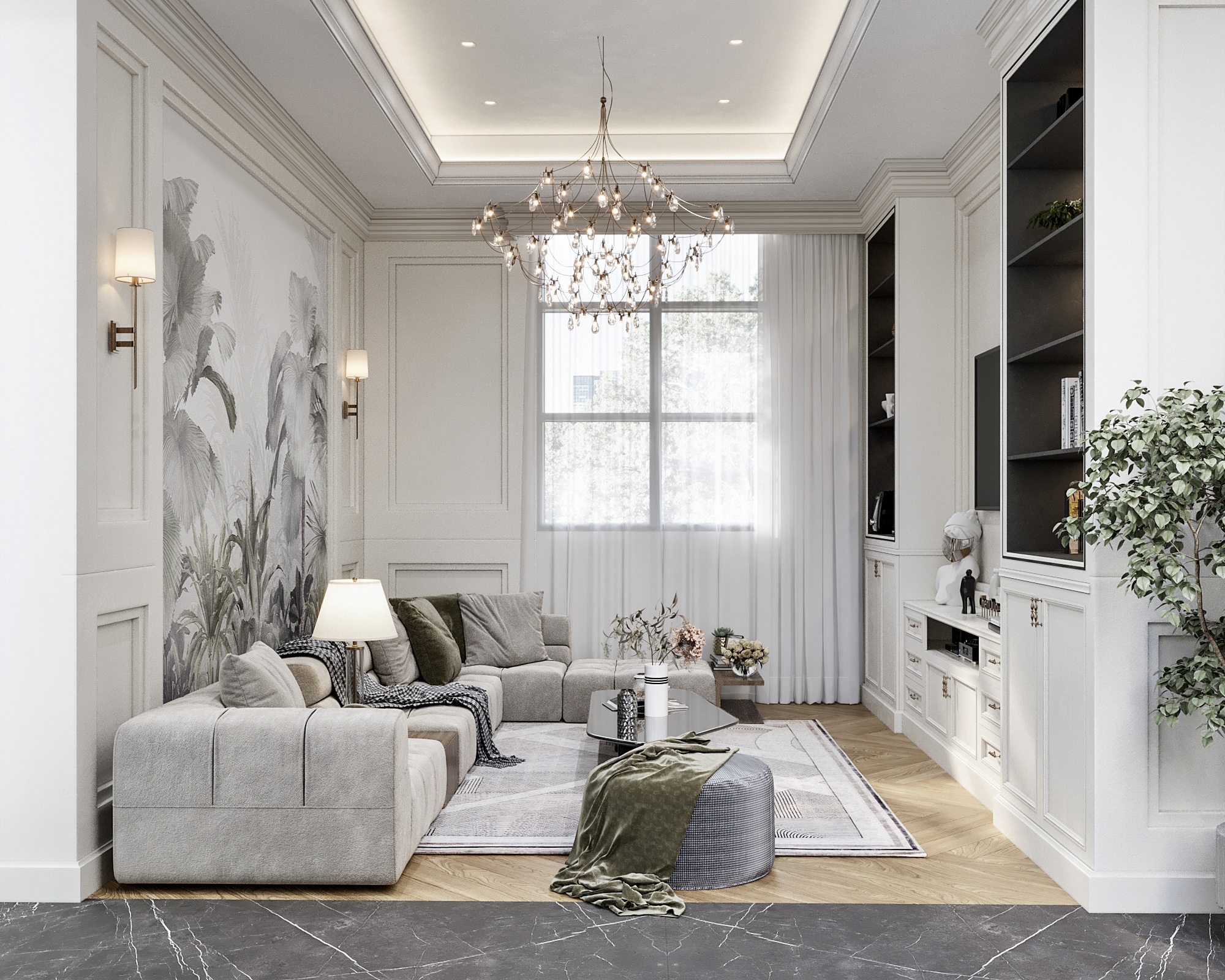 Neoclassic living-room and Home office-3