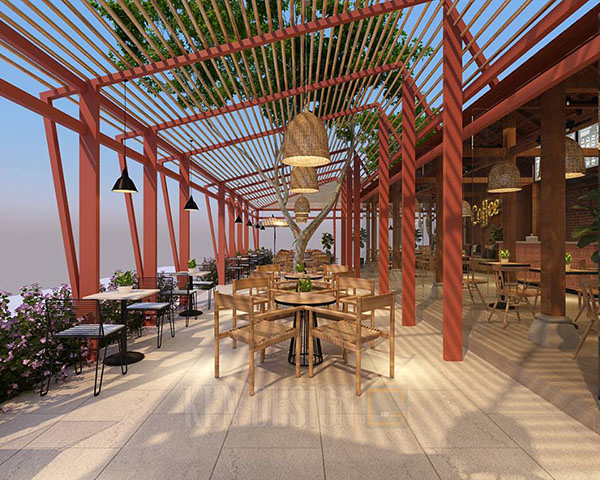 越南河静Bách先生现代咖啡馆与传统房屋建筑设计丨Ken Design-20