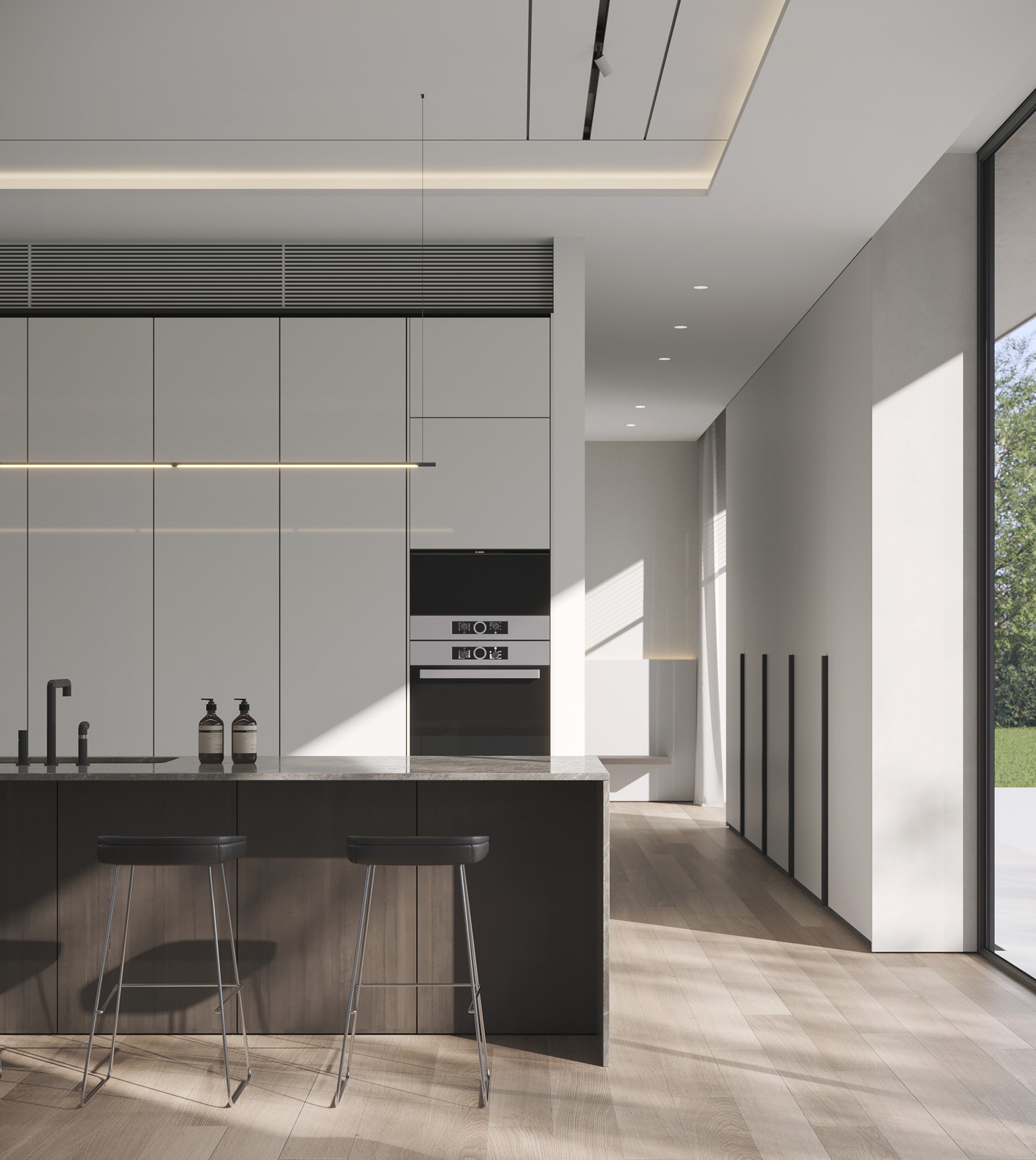 100平 简约一层住宅设计！-9