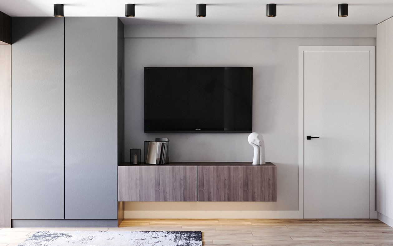 原木与蓝色打造的小空间公寓-3