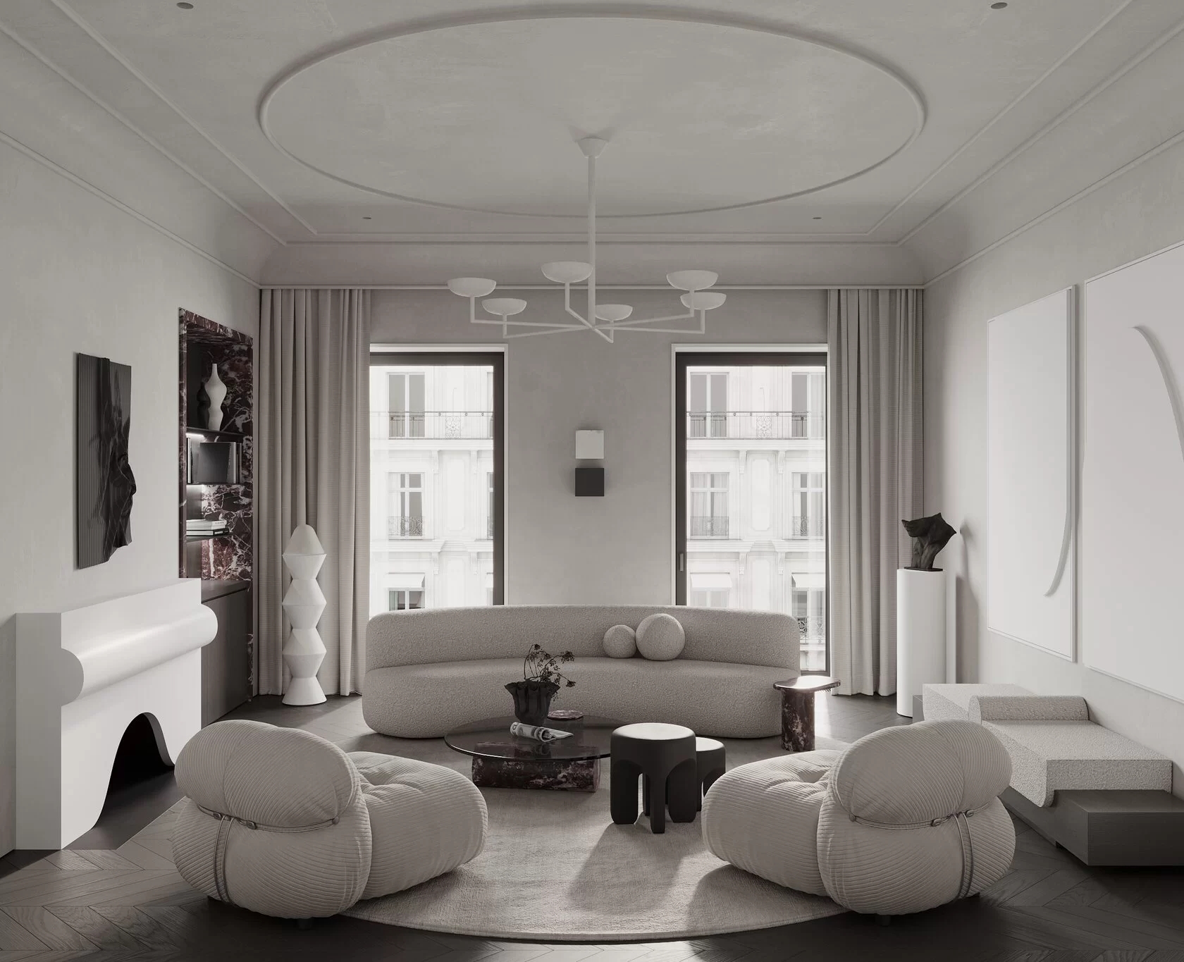 莫斯科浅色系公寓设计 超精致！-4