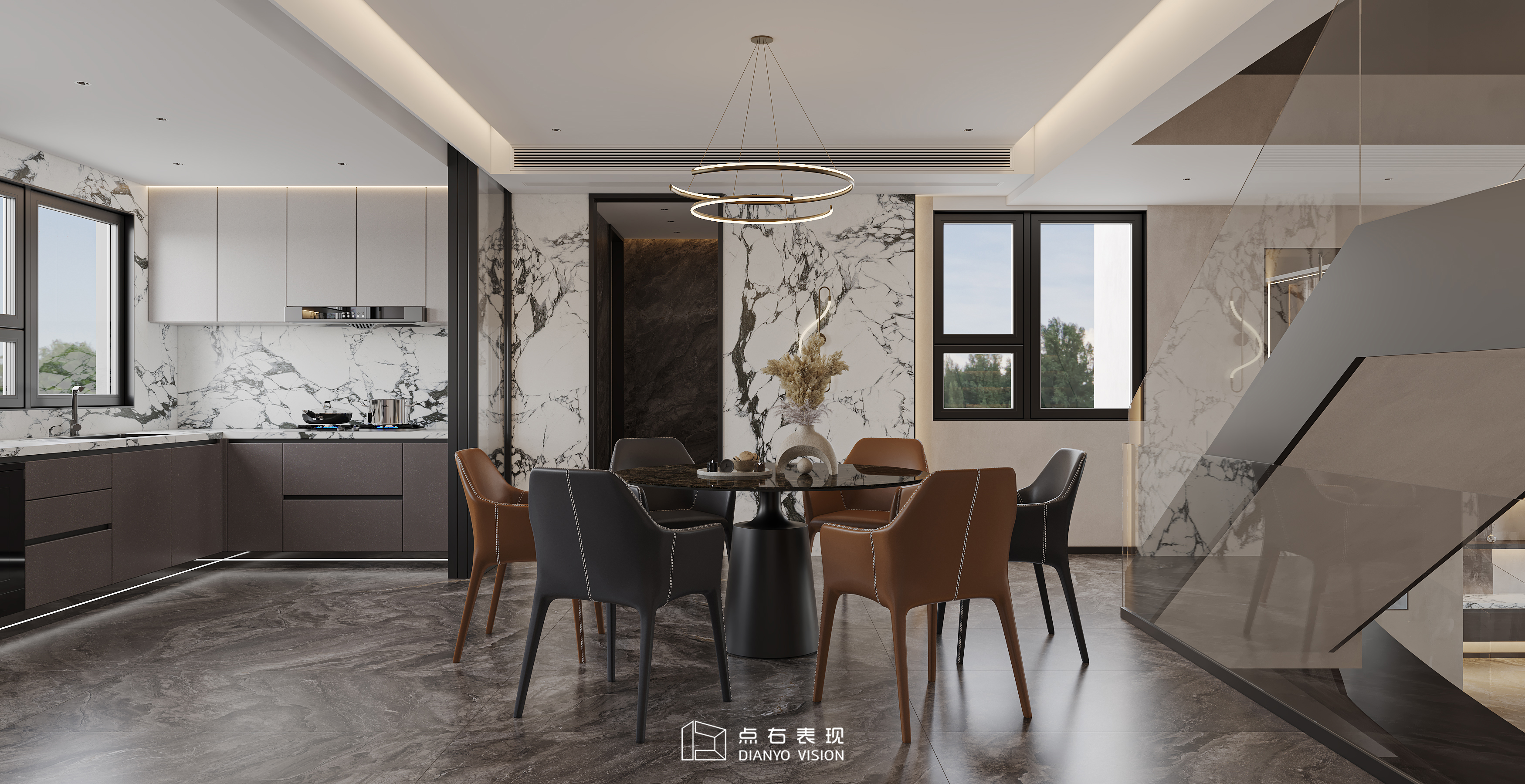 现代轻奢风格室内设计丨点右效果图表现-5