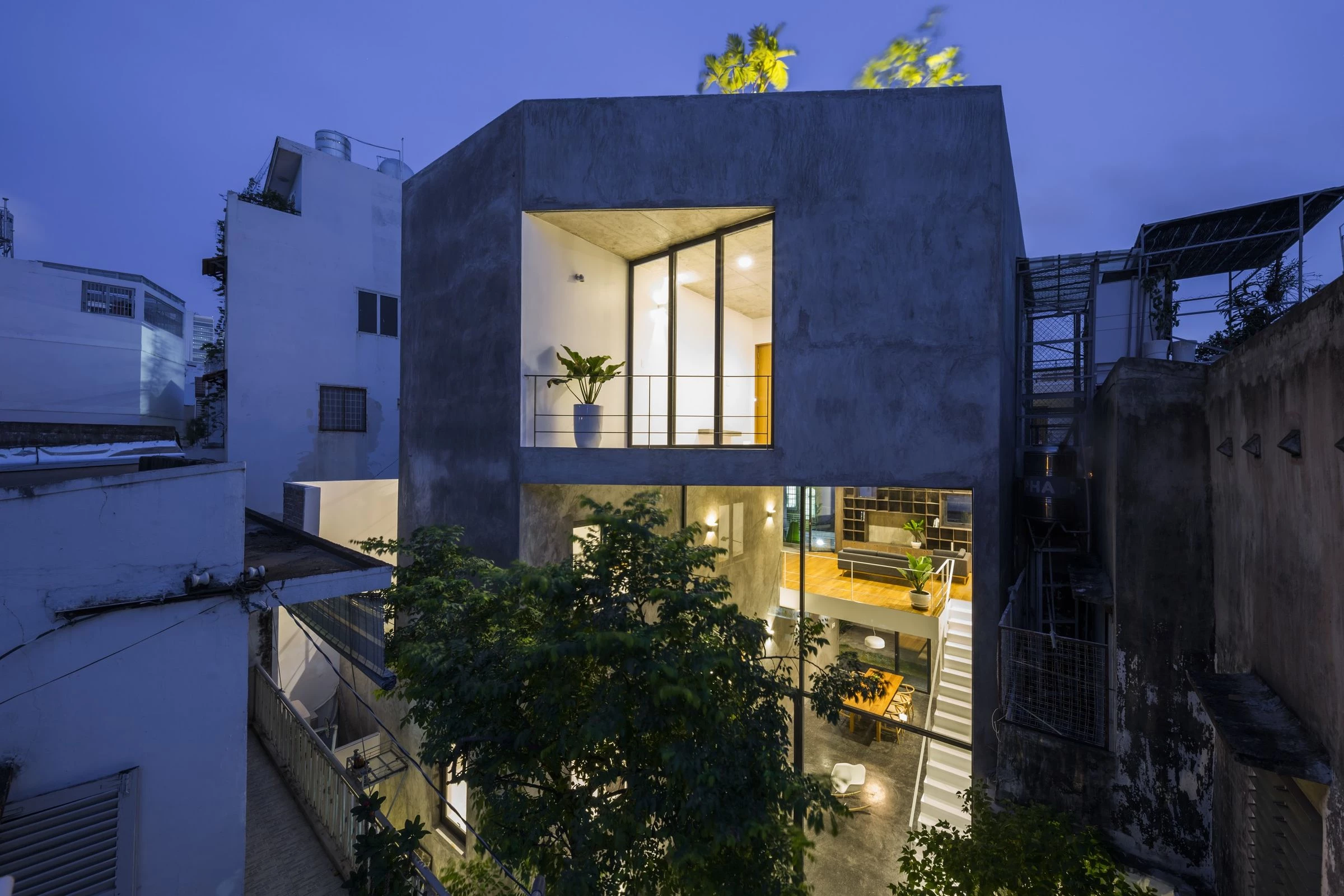 越南密集住宅区的三维花园住宅-15