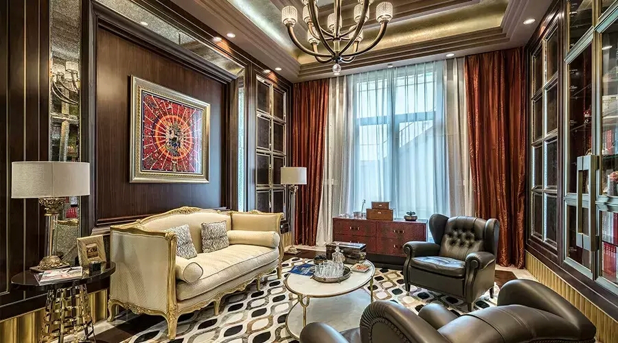 东西方元素融合的奢华豪宅 新装饰主义别墅设计方案资料-13