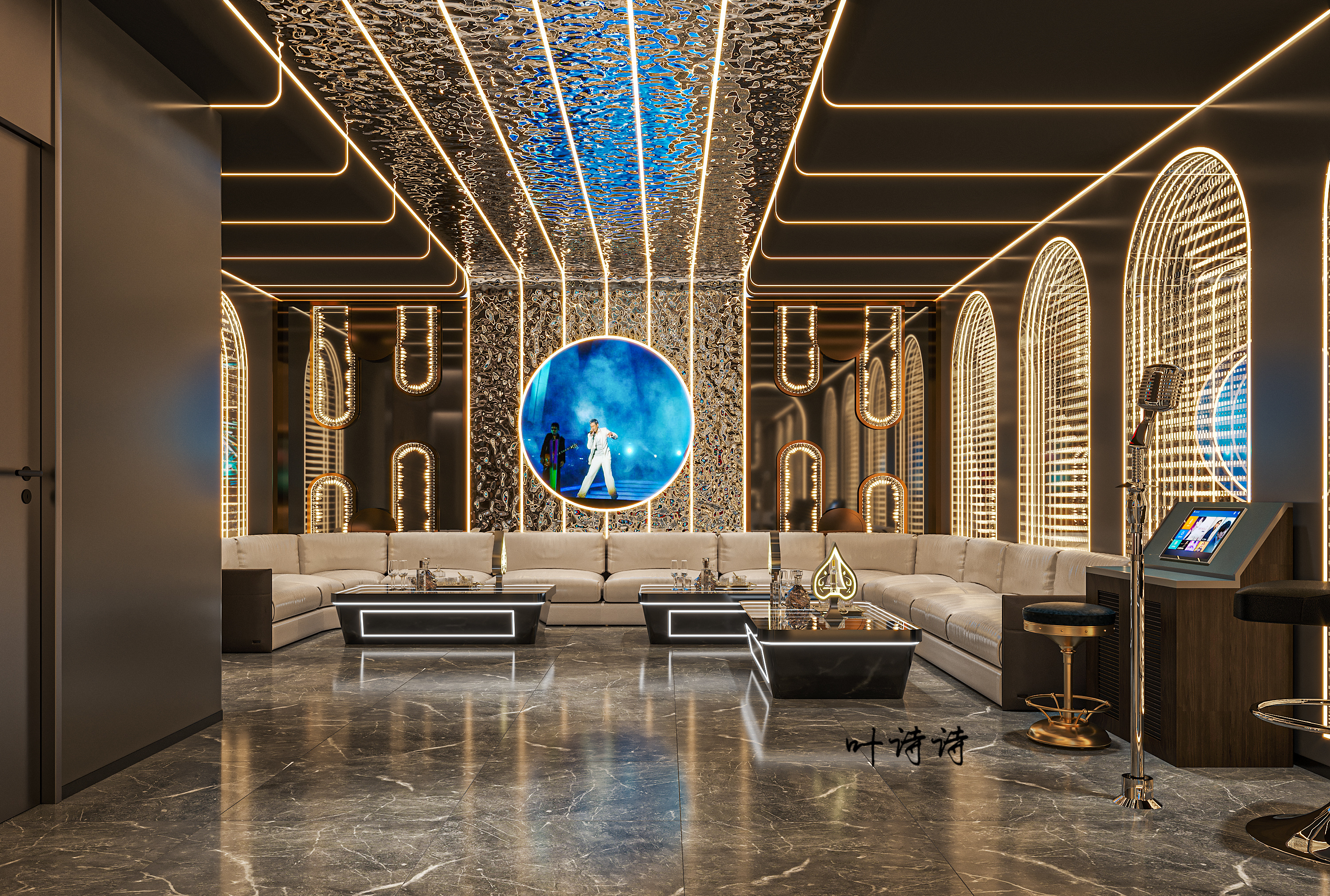 当艺术邂逅生活，会所装修效果图演绎空间灵魂-3