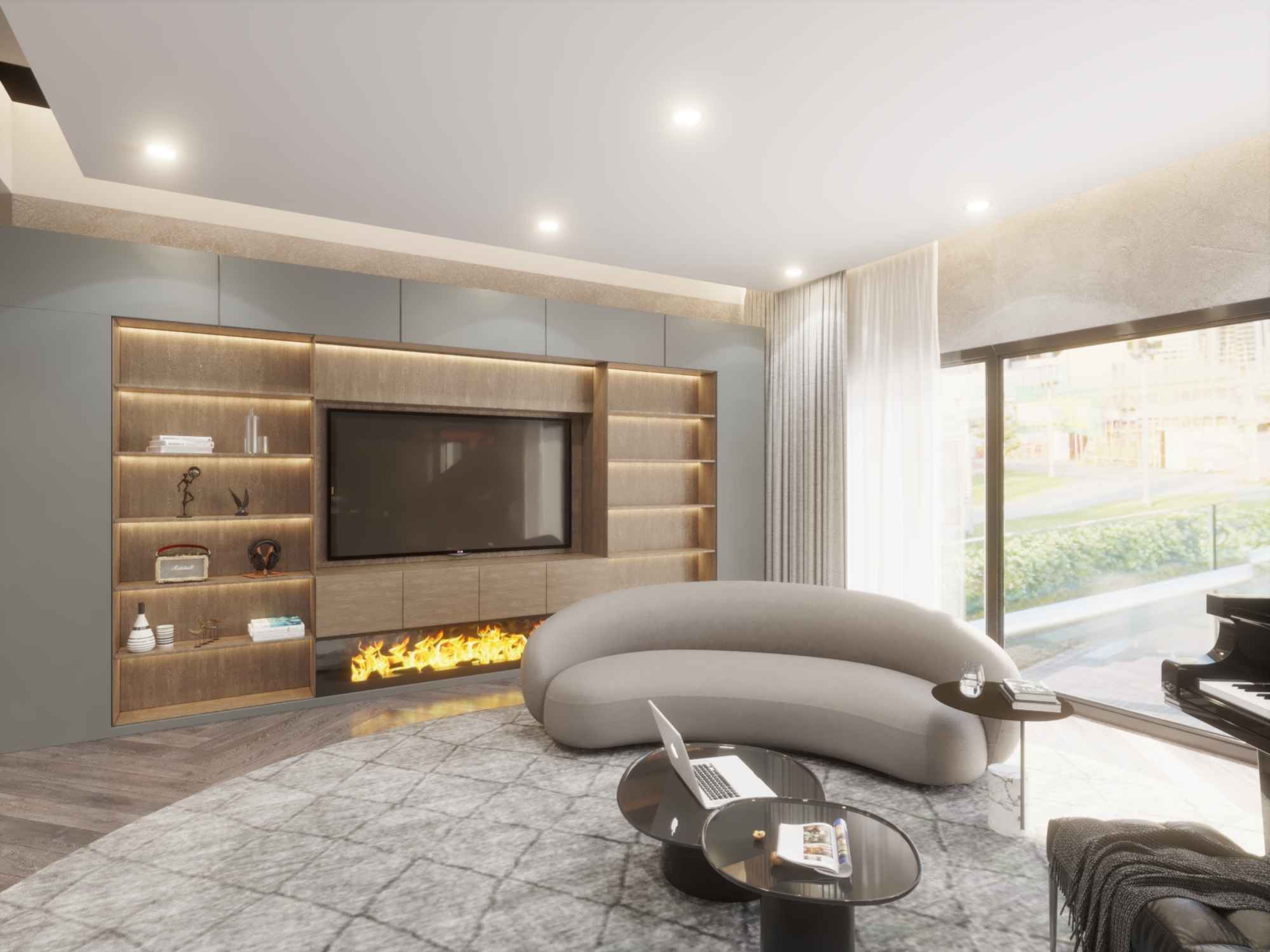 Villa Modern Reception and Living and Kitchen-9