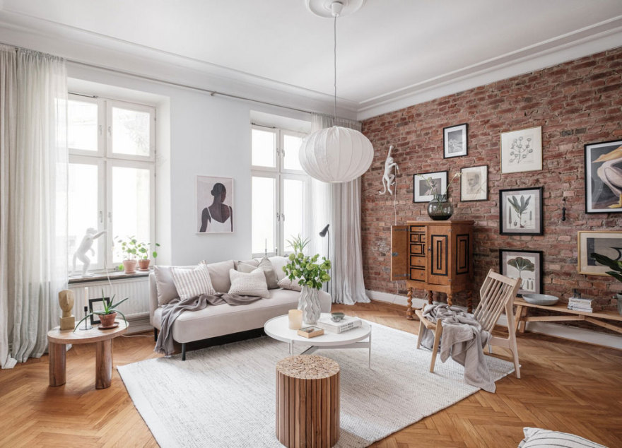 瑞典公寓的砖墙设计-2