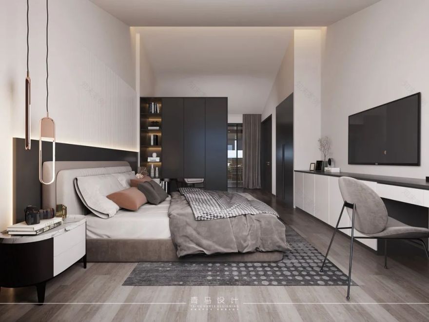 龙湖香醍国际顶楼复式设计丨青马别墅空间设计-58