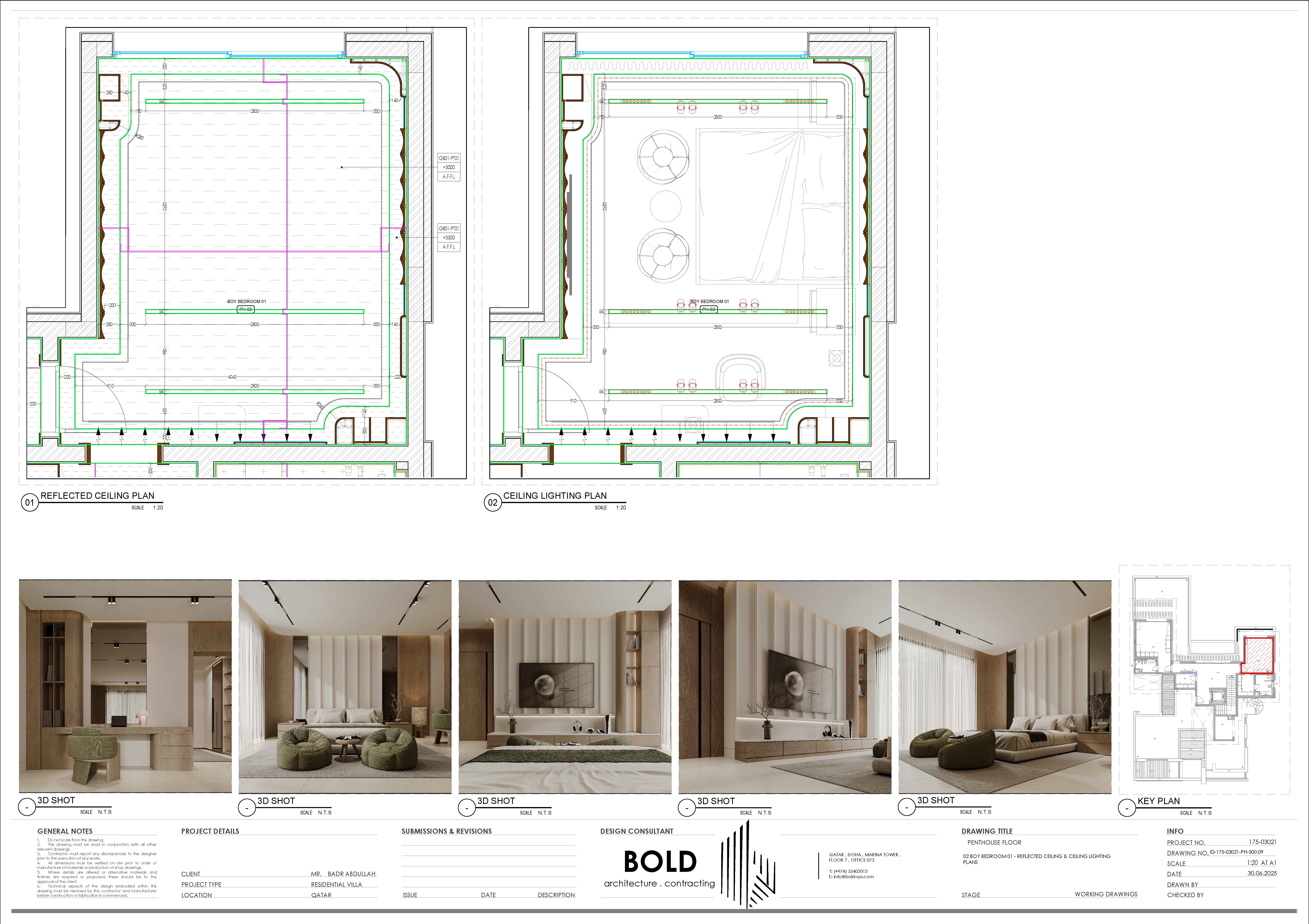 男孩卧室技术图纸设计项目丨卡塔尔丨BOLD.CO.-7