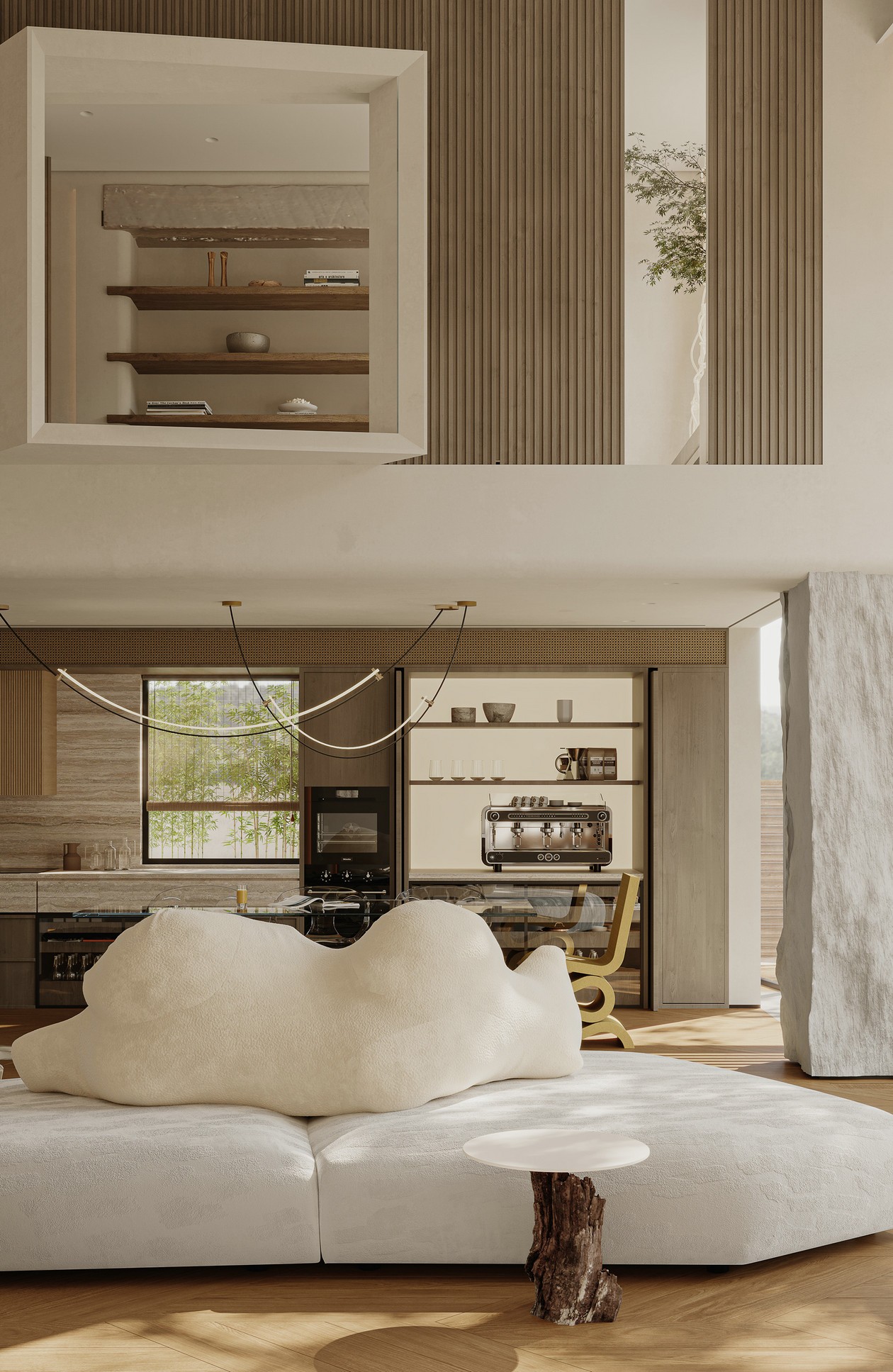 原木+白色 塑造简约空间立体感-5