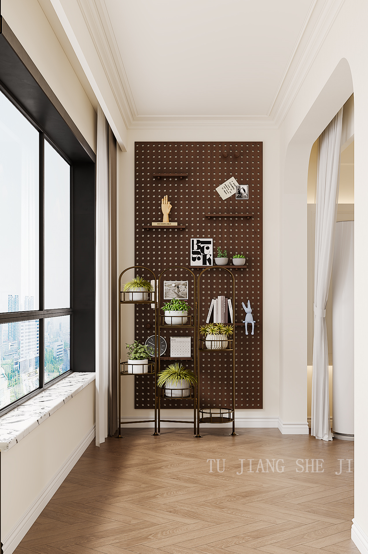 全屋案例丨轻法式，大胆撞色+复古元素，进门就被惊艳-4