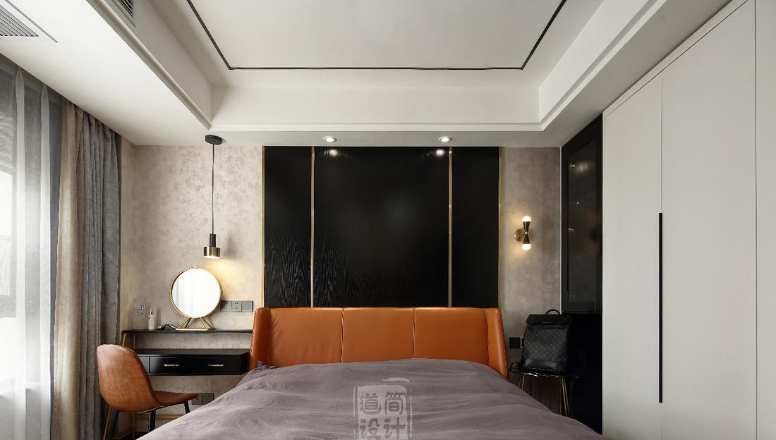 道简现代轻奢——黑橙色调的活力空间-12