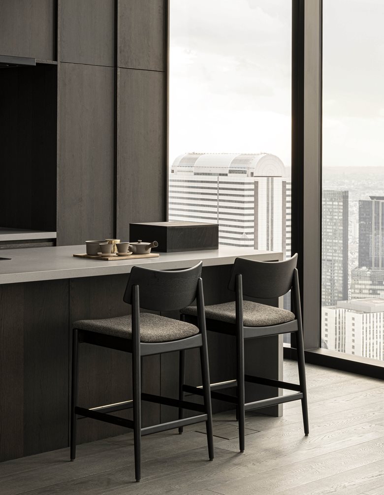 传统现代文化结合的japandi风酒店顶楼寿司餐厅和水疗中心设计-27